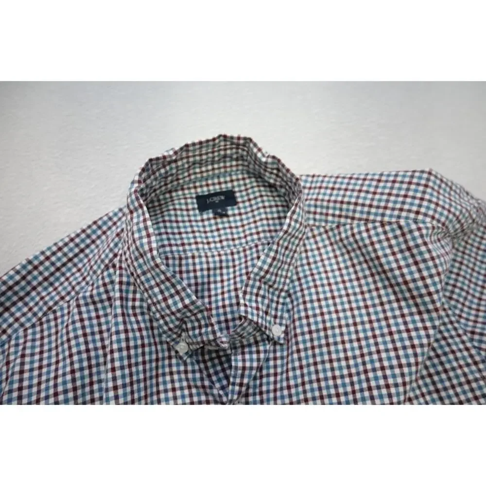 J Crew Dress Shirt Classic Fit Casual Plaid Button Up Long Sleeve‎ Mens XL